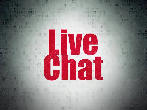Conceito de Web design: Chat ao vivo em fundo de papel de dados digitais — Fotografia de Stock
