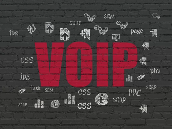 Web-Design-Konzept: VoIP auf Wandhintergrund — Stockfoto