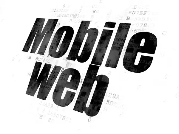 Concept de conception Web : Web mobile sur fond numérique — Photo