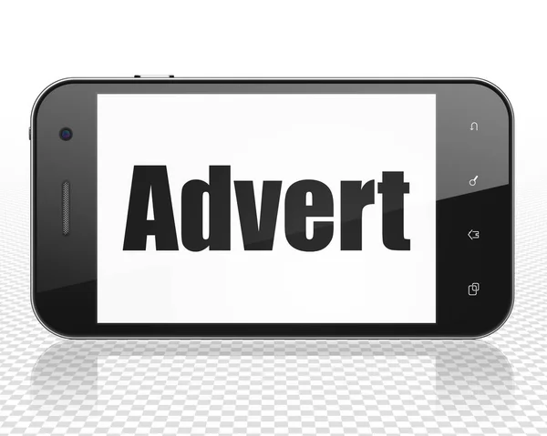 Advertising concept: Smartphone with Advert on display — Stock Photo, Image