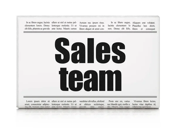 Рекламна концепція: хедлайнер газети Sales Team — стокове фото