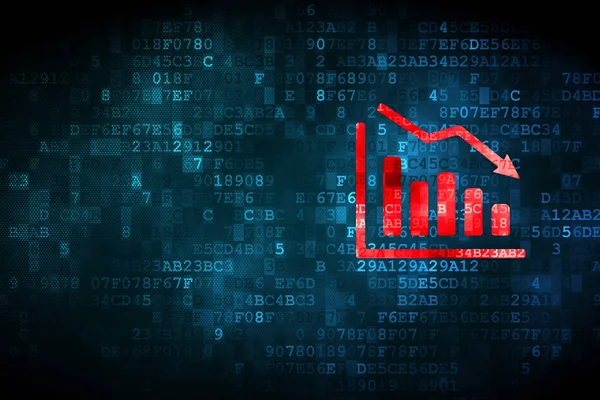 Concetto di marketing: grafico in calo sullo sfondo digitale — Foto Stock