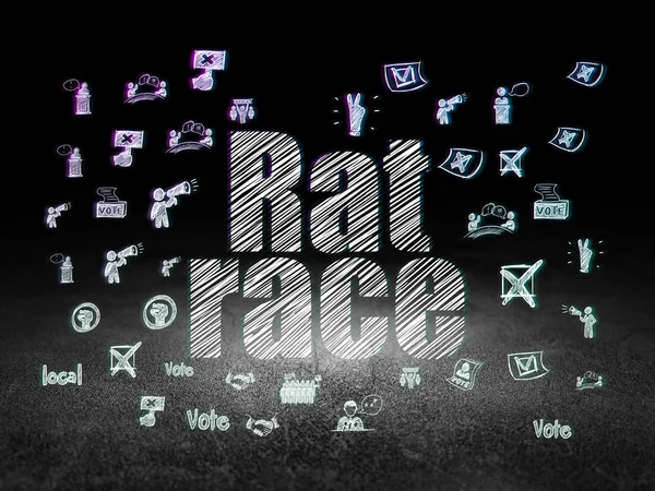 Political concept: Rat Race in grunge dark room