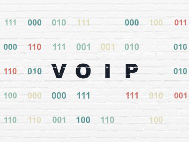 Web tasarım konsepti: duvar arka plan üzerinde Voip