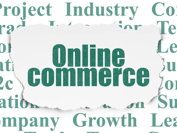 Finance concept: Online Commerce on Torn Paper background — Stock Photo, Image