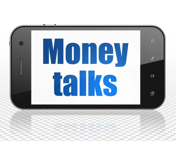 Business concept: Smartphone with Money Talks on display — Stock Photo, Image