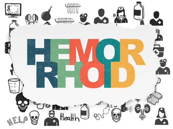 Health concept: Hemorrhoid on Torn Paper background — Stock Photo, Image