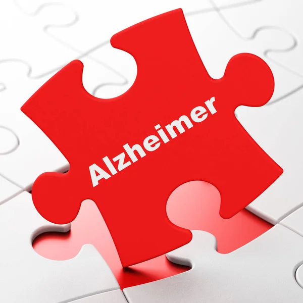 Koncepcja zdrowia: Alzheimera na tle puzzle — Zdjęcie stockowe