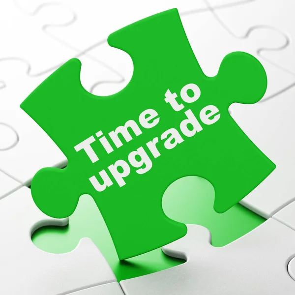 Koncept časové osy: čas na Upgrade na pozadí puzzle — Stock fotografie