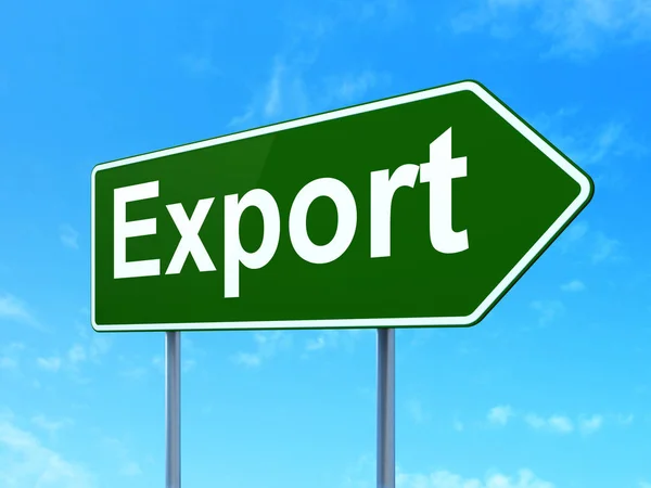Finance concept: Export on road sign background