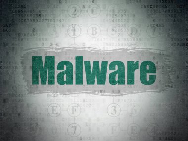 Gizlilik kavramı: dijital veri kağıt arka plan üzerinde Malware