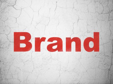 Reklam kavramı: marka duvar arka plan üzerinde