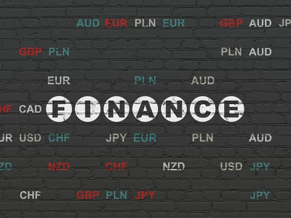 Currency concept: Finance on wall background — Stock Photo, Image