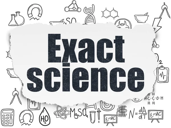 Έννοια επιστήμη: ακριβής επιστήμη σε χαρτί σχιστεί φόντο — Φωτογραφία Αρχείου