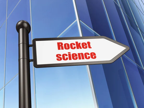 Conceito de ciência: sinal Rocket Science on Building background — Fotografia de Stock