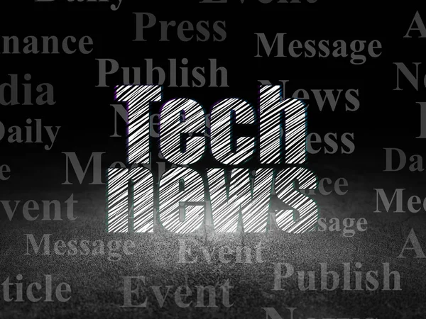 News concept: Tech News in grunge dark room