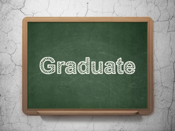 Education concept: Graduate on chalkboard background — Stock Photo, Image