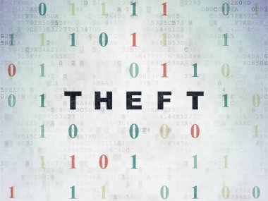 Güvenlik kavramı: hırsızlık dijital veri kağıt arka plan üzerinde