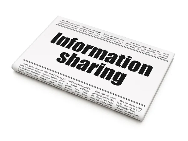 Data concept: newspaper headline Information Sharing — Stock Photo, Image