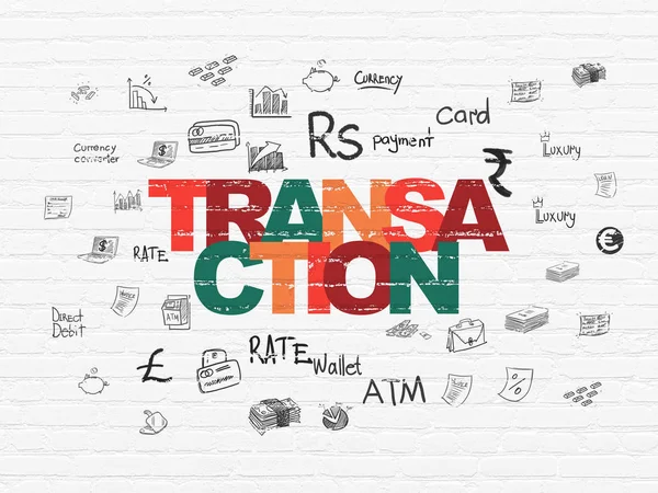 Banking concept: Transaction on wall background — Stock Photo, Image