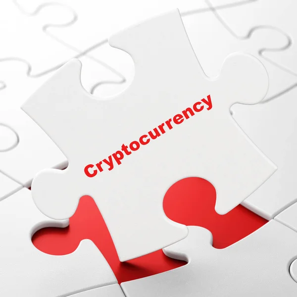 通貨の概念: パズルの背景に Cryptocurrency — ストック写真