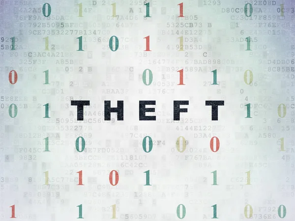 セキュリティの概念: デジタル データ用紙の背景での盗難 — ストック写真