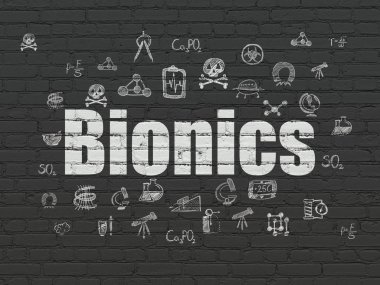 Bilim kavramı: biyonik duvar arka plan üzerinde