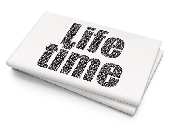 Time concept: Life Time on Blank Newspaper background — Stock Photo, Image