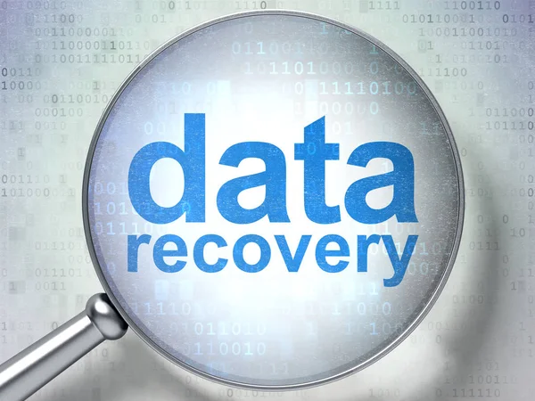 Informatie concept: Data Recovery met optisch glas — Stockfoto