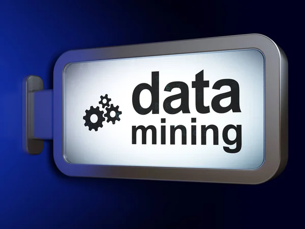 Концепция данных: Data Mining and Gears on billboard background — стоковое фото