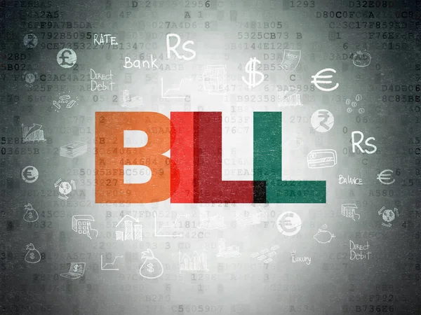 Bankovní koncepce: Bill na digitální Data papírové pozadí — Stock fotografie