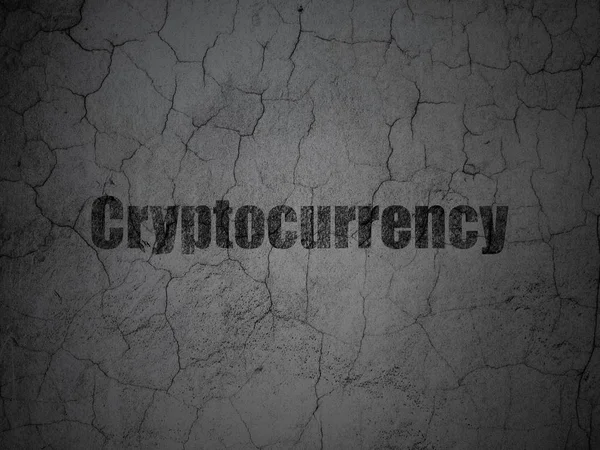 Концепція валюти: Криптовалюта на фоні гранжевої стіни — стокове фото