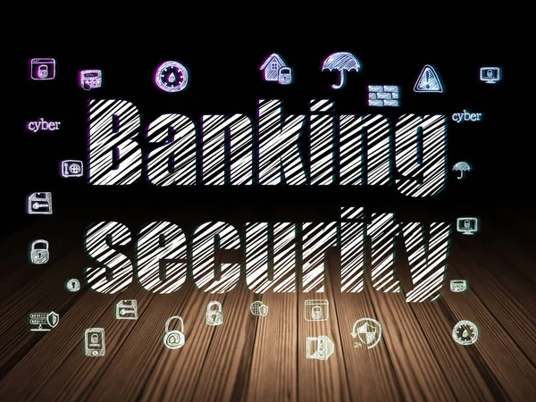 Privacy concept: Banking Security in grunge dark room — Stock Photo, Image