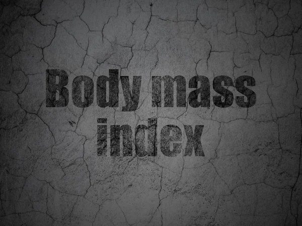 Концепция здравоохранения: Индекс массы тела на фоне стен гранжа — стоковое фото