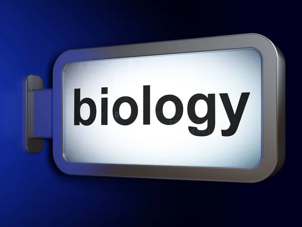Научная концепция: Биология на фоне рекламного щита — стоковое фото