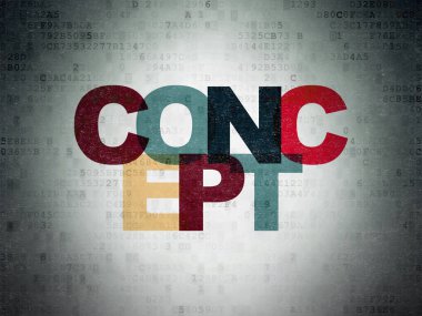 Pazarlama kavramı: Konsept dijital veri kağıt arka plan üzerinde