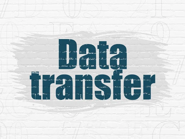 Concepto de información: Transferencia de datos sobre fondo de pared — Foto de Stock