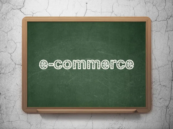 Financiën concept: E-commerce op schoolbord achtergrond — Stockfoto