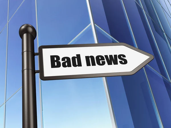 News concept: sign Bad News on Building background — Stock Photo, Image