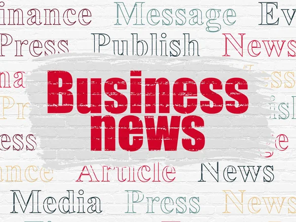 Nyheter koncept: Business News på vägg bakgrund — Stockfoto