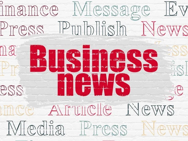 Concetto di notizie: Business News su sfondo muro — Foto Stock