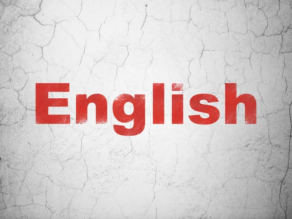 Studienkonzept: Englisch auf Wandhintergrund — Stockfoto