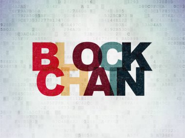 Para kavramı: Blockchain dijital veri kağıt arka plan üzerinde