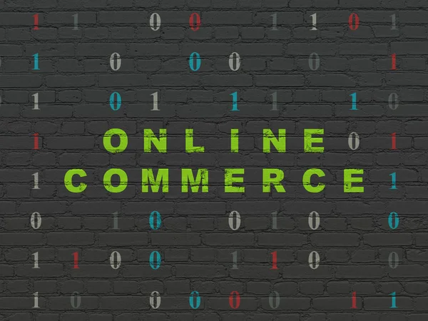 Business concept: Online Commerce on wall background — Stock Photo, Image