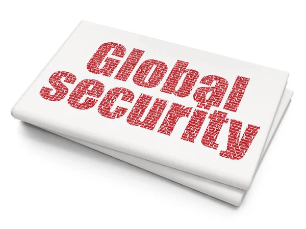 Conceito de segurança: Global Security on Blank Newspaper background — Fotografia de Stock