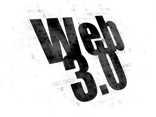 Conceito de Web design: Web 3.0 em fundo digital — Fotografia de Stock