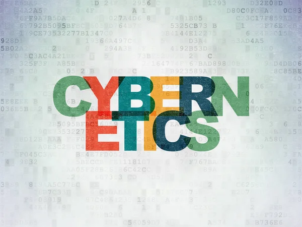 Videnskabskoncept: Cybernetics på Digital Data Paper baggrund - Stock-foto