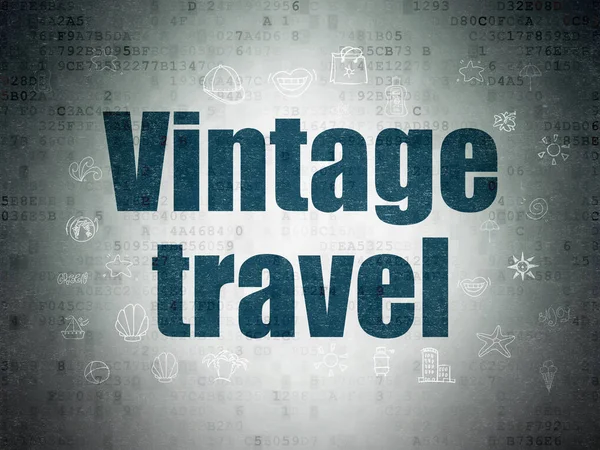 Vacation concept: Vintage Travel on Digital Data Paper background — Stock Photo, Image