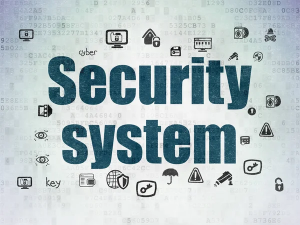 Koncepce ochrany: bezpečnostní systém na digitální Data papírové pozadí — Stock fotografie