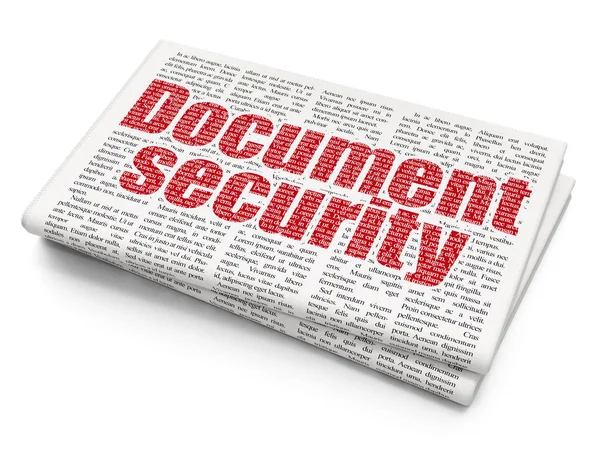 Conceito de proteção: Segurança de documentos no fundo do jornal — Fotografia de Stock